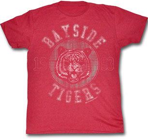 Saved By the Bell Bayside Tigers Adult Cherry Tri-blend Red T-Shirt