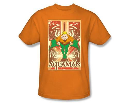 Aquaman Portrait Box Orange Adult T-shirt