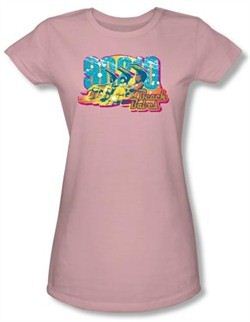 Beverly Hills 90210 Juniors T-shirt TV Show Beach Babes Pink Tee Shirt