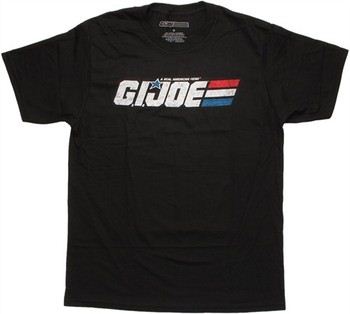 GI Joe Distressed Logo Black T-Shirt Sheer