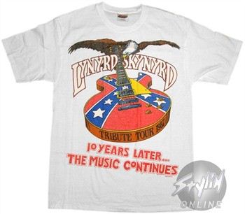 Lynyrd Skynyrd Tribute Tour 1987 10 Years T-Shirt