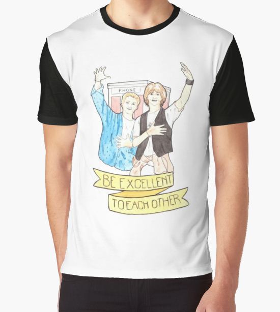 Bill & Ted's Excellent Adventure / Bogus Journey Watercolor Illustration Graphic T-Shirt by arosecast T-Shirt
