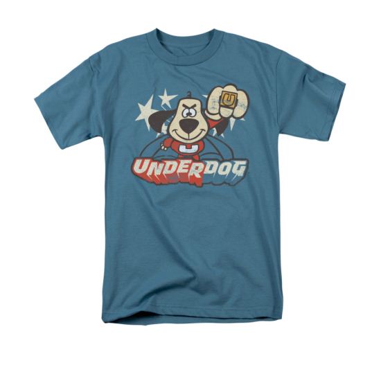 Underdog Shirt Flying Logo Adult Slate Tee T-Shirt