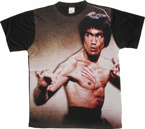 Bruce Lee Scratched Sublimated T Shirt Sheer