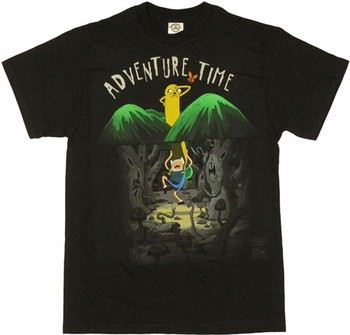 Adventure Time Jake Finn in Spooky Forest T-Shirt