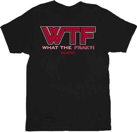 Battlestar Galactica WTF Red Logo What The Frack Adult T-Shirt