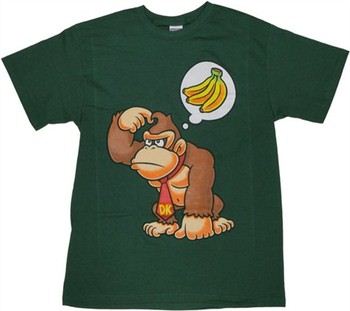Nintendo Donkey Kong Banana Thought Hunter Green T-Shirt