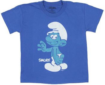 Maglietta The Smurfs – Puffi Face Poster, Per Bambini E Ragazzi, Grigio Melange, Taglia 14 Anni, Licenza Ufficiale