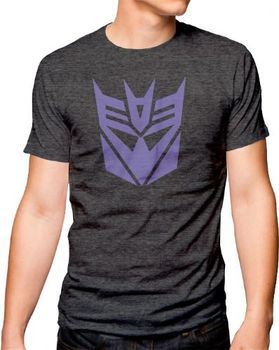 Transformers Decepticon Logo Adult Heather Gray T-Shirt