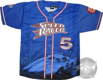 Speed Racer Name Blue Embroidered Baseball Jersey
