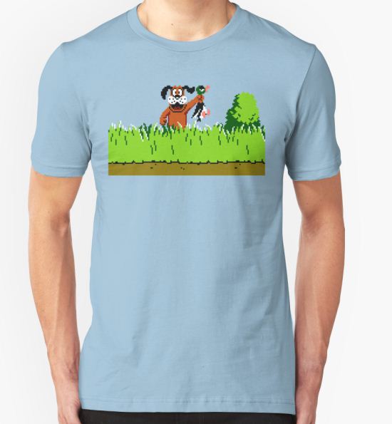 Duck Hunt Dog with Duck T-Shirt by Funkymunkey T-Shirt