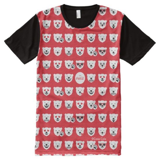 Coca-Cola Polar Bear Pattern All-Over Print T-shirt
