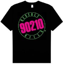 Beverly Hills 90210 T-shirt TV Series Neon Logo Adult Black Tee Shirt