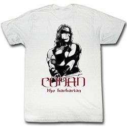 Conan Shirts The Barbarian Adult White Tee T-Shirt