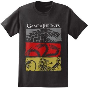 Game of Thrones Stark Targaryen Lannister House Symbols Adult Black T-Shirt