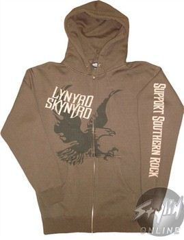 Lynyrd Skynyrd Support Southern Rock Full Zipper Hooded Sweatshirt