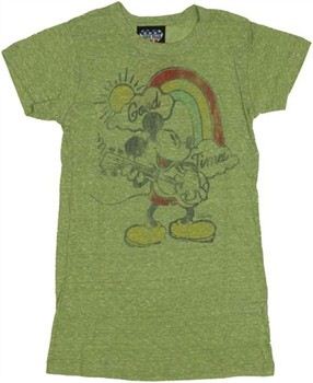 Disney Mickey Mouse Good Times Loose Knit Baby Doll Tee by JUNK FOOD