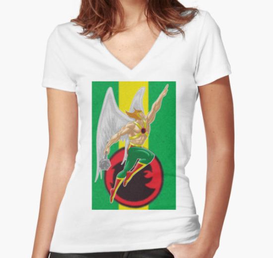 Hawkman Women's Fitted V-Neck T-Shirt by Barrykend T-Shirt