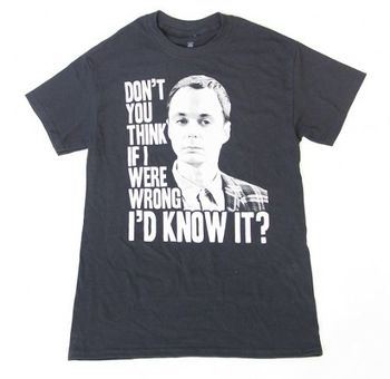The Big Bang Theory Sheldon Cooper If I Were Wrong Adult Black T-shirt