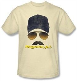 Magnum PI T-shirt Geared Up Classic Adult Cream Tee Shirt