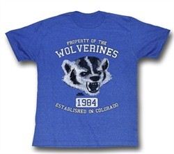 Red Dawn Shirt Wolverines Adult Blue Heather Tee T-Shirt