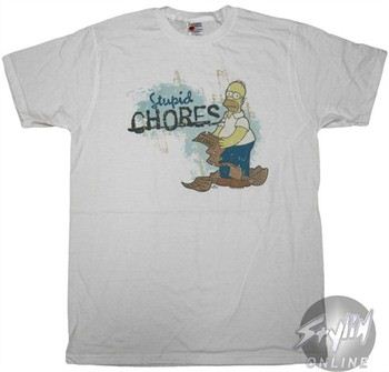 Simpsons Homer Stupid Chores T-Shirt Sheer