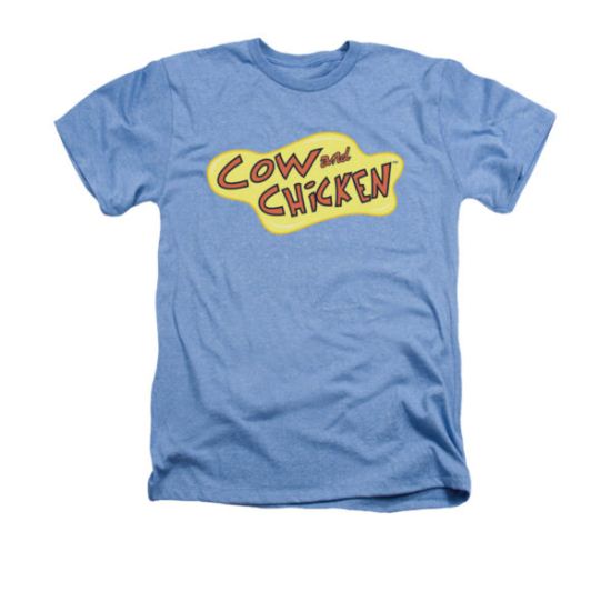 Cow & Chicken Shirt Logo Adult Heather Light Blue Tee T-Shirt