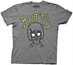Bob's Burgers Shirt Butts Graffiti Adult Heather Platinum Tee T-Shirt