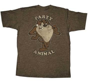Party Animal Tasmanian Devil Looney Tunes T-Shirt