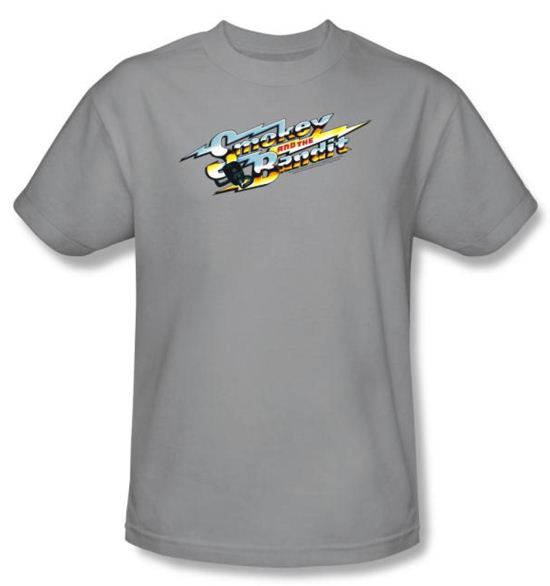 Smokey And The Bandit T-shirt Movie Logo Adult Silver Tee Shirt