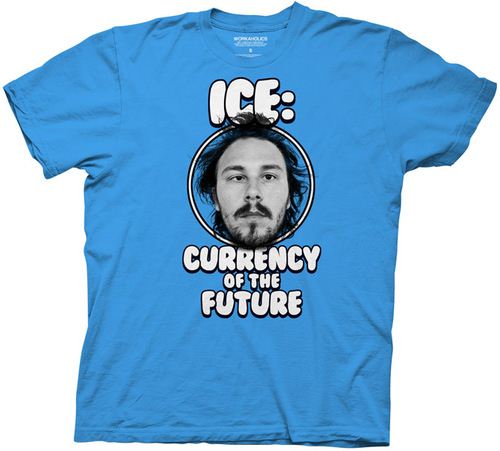 Workaholics Ice: Currency of the Future Adult Turquoise Blue T-shirt