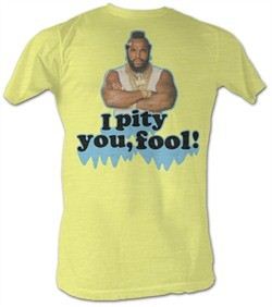 Mr. T T-Shirt I Pity You A-Team Adult Bright Yellow Heather Tee Shirt