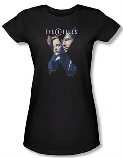 X-Files Shirt Juniors X Agents Black Tee T-Shirt