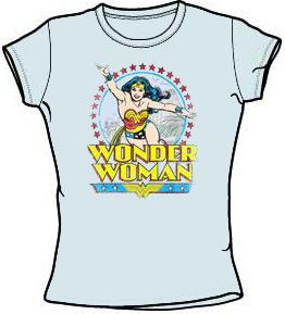 Wonder Woman Juniors T-shirt - Star Of Paradise Island Light Blue Tee