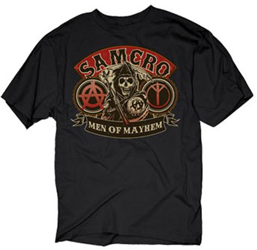 Sons of Anarchy Samcro Men of Mayhem Black Adult T-Shirt