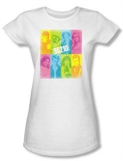 Beverly Hills 90210 Juniors T-shirt Color Block Of Friends White Tee