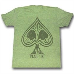 Platoon Shirt Spade Adult Green Tee T-Shirt