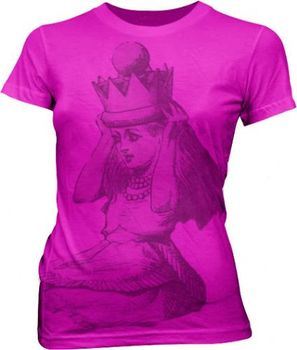 Alice in Wonderland Alice Crown Pink Fuschia Juniors T-shirt