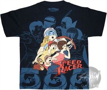 Speed Racer Group Black Juvenile T-Shirt
