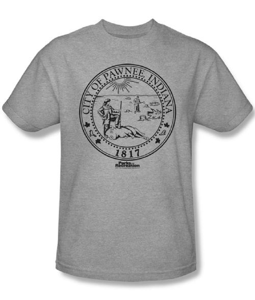 Parks and Recreation Pawnee Seal Adult Heather Gray T-Shirt