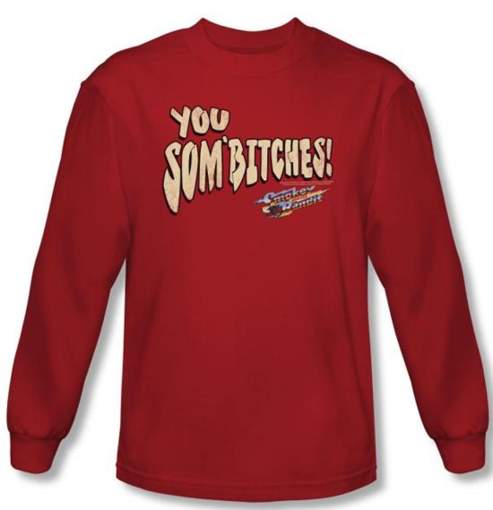 Smokey And The Bandit T-shirt Sombitch Adult Red Long Sleeve Tee Shirt
