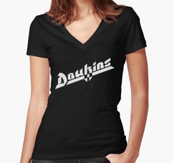 Richard Dawkins / Dokken (Monsters of Grok) Women's Fitted V-Neck T-Shirt by amorphia T-Shirt