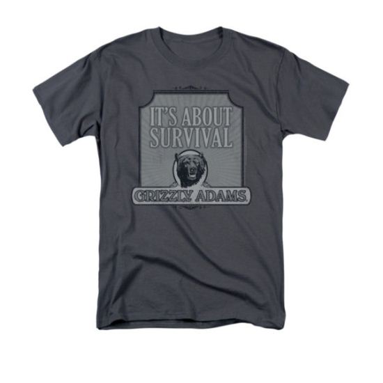 Grizzly Adams Shirt Survival Charcoal T-Shirt