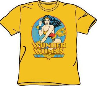 Wonder Woman T-shirt - DC Comics Super Hero Adult Gold Tee