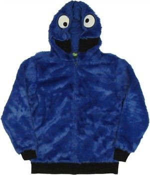 Sesame Street Cookie Monster Furry Costume Full Zipper Hooded Sweatshirt