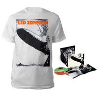 Led Zeppelin Deluxe Edition CD + Debut Album White T-Shirt