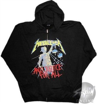 Metallica And Justice For All Full Zipper Hooded Sweatshirt