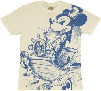 Disney Mickey Mouse Steamboat Willie Creature T-Shirt Sheer