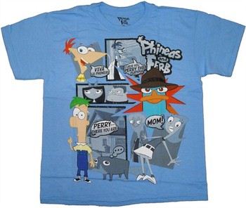 Phineas and Ferb Collage Viva La Phineas Youth T-Shirt