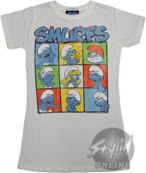 Smurfs Boxed Group Baby Doll Tee by JUNK FOOD